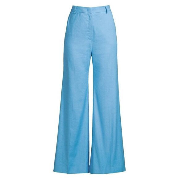 NWOT MaxMara Weekend Wide Leg Linen Trousers Navy Blue 29 - Picture 1 of 5
